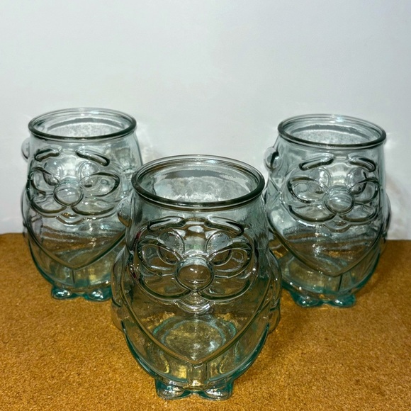 Santa Drinking Glasses Set Of 3 Clear Eggnog 5x3" - Picture 1 of 6